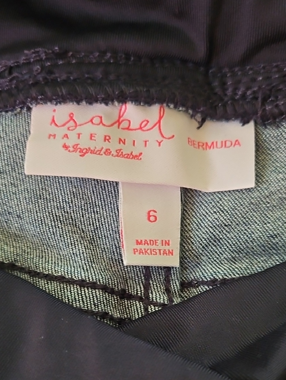 Isabel Maternity Bermuda Shorts- Crossover Panel Dark Wash - Size 6 - Picture 6 of 8